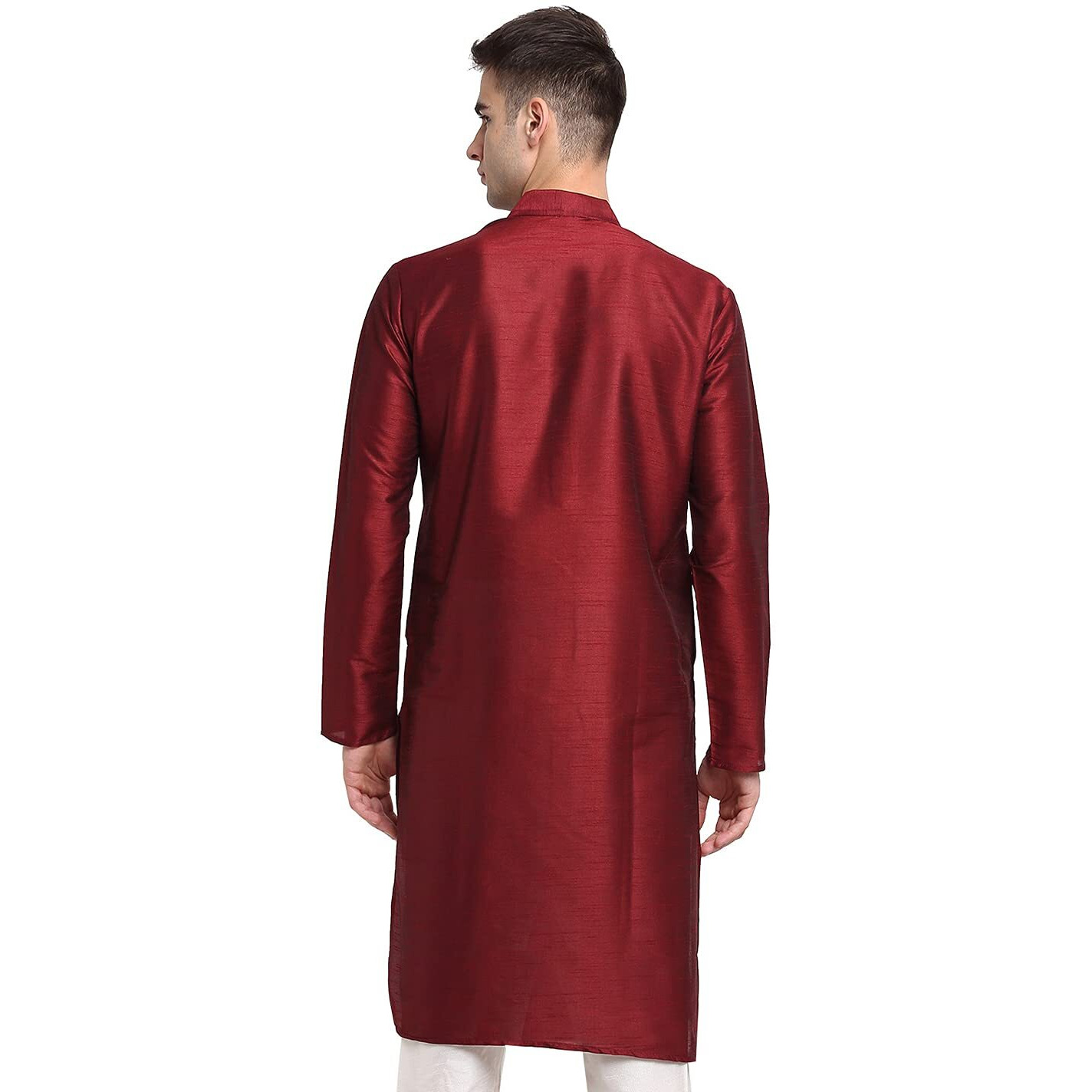 Jompers Men's Dupion Silk Solid Regular Kurta (Koko_636_Maroon
