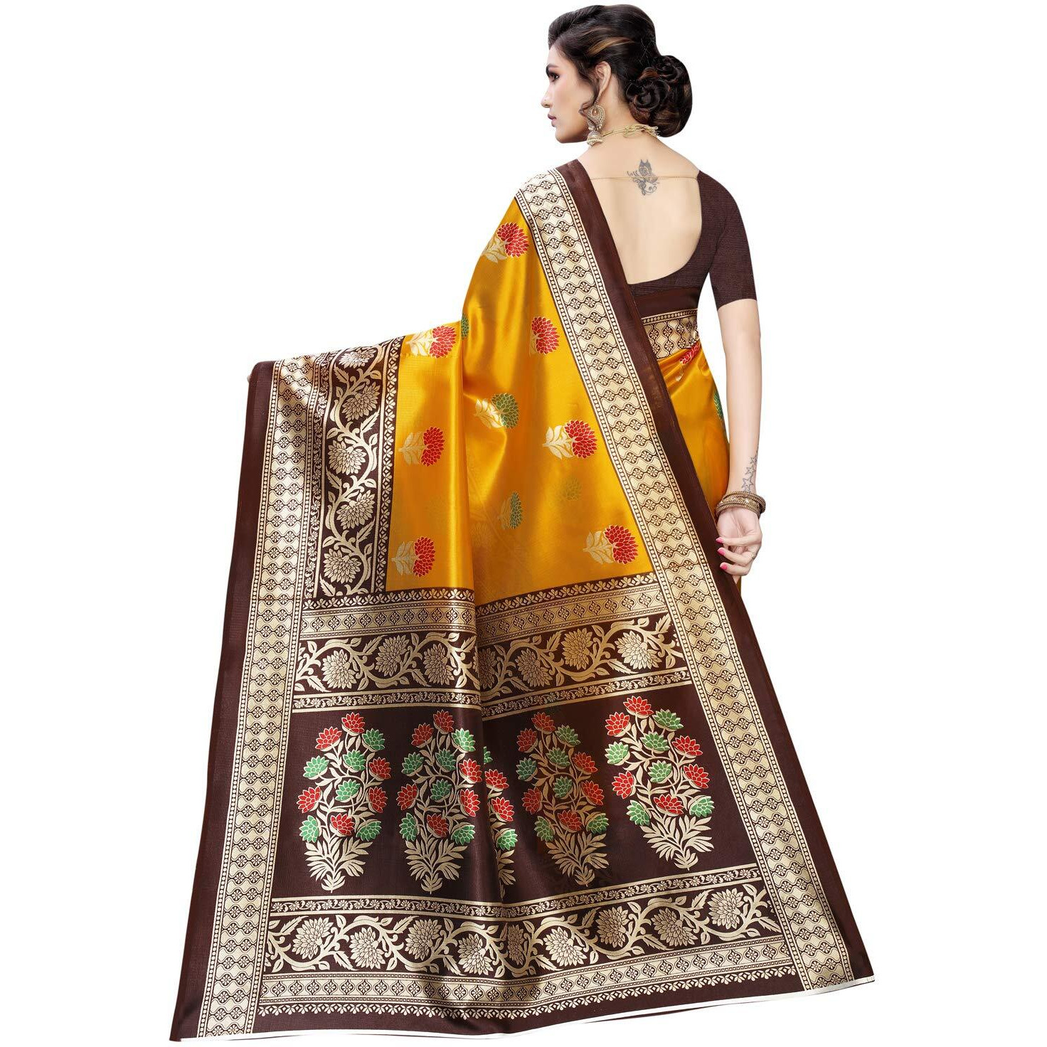 Satrani Women's Art Silk Saree (1458S150_800S39_815S199_Multicolor1)