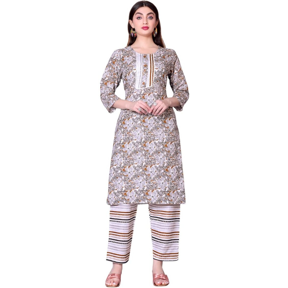 Shiv Textiles Pure Cotton Kurta Set For Women(9002-Grey-Xl)