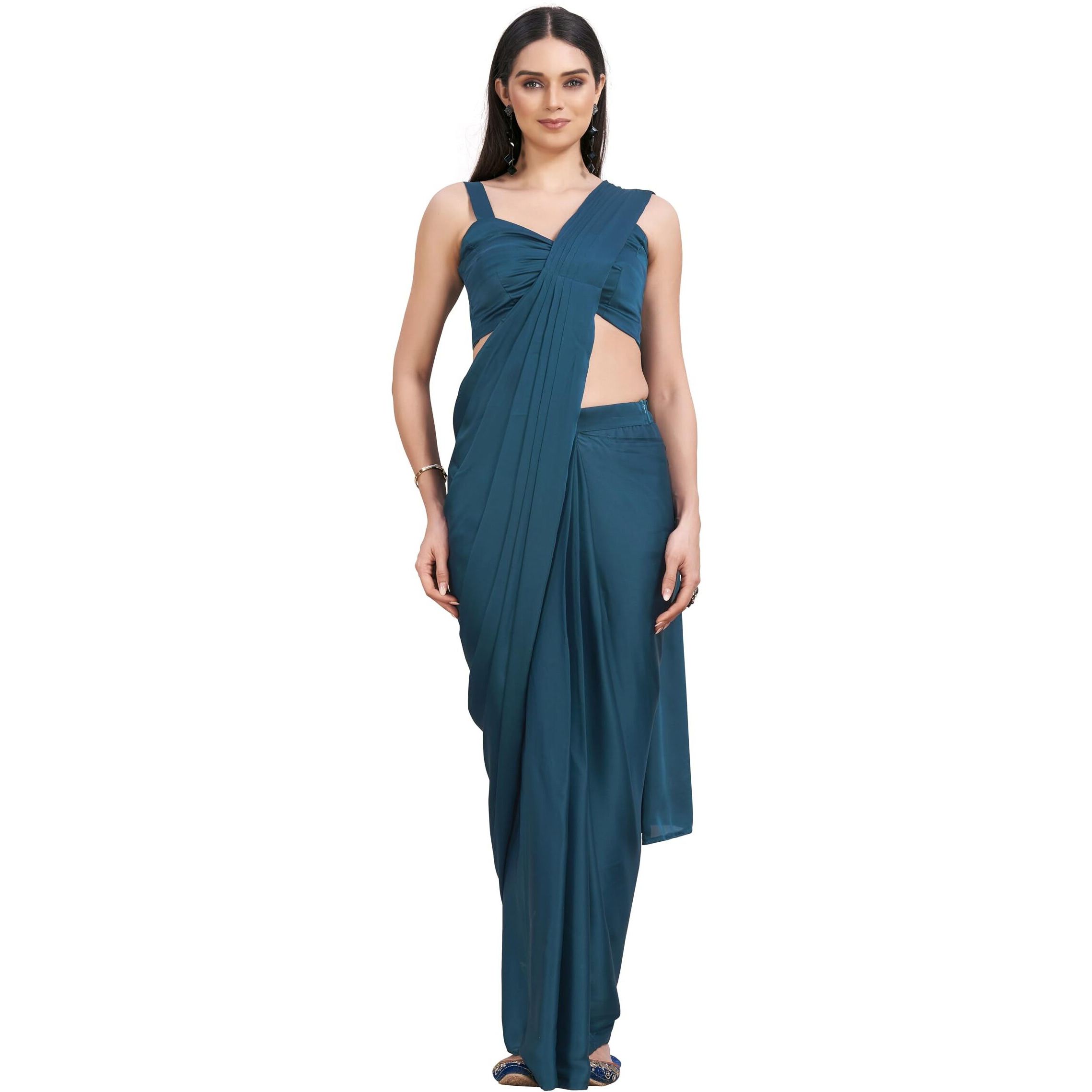 Womanista Women's Teal Satin Ti6820A_1426