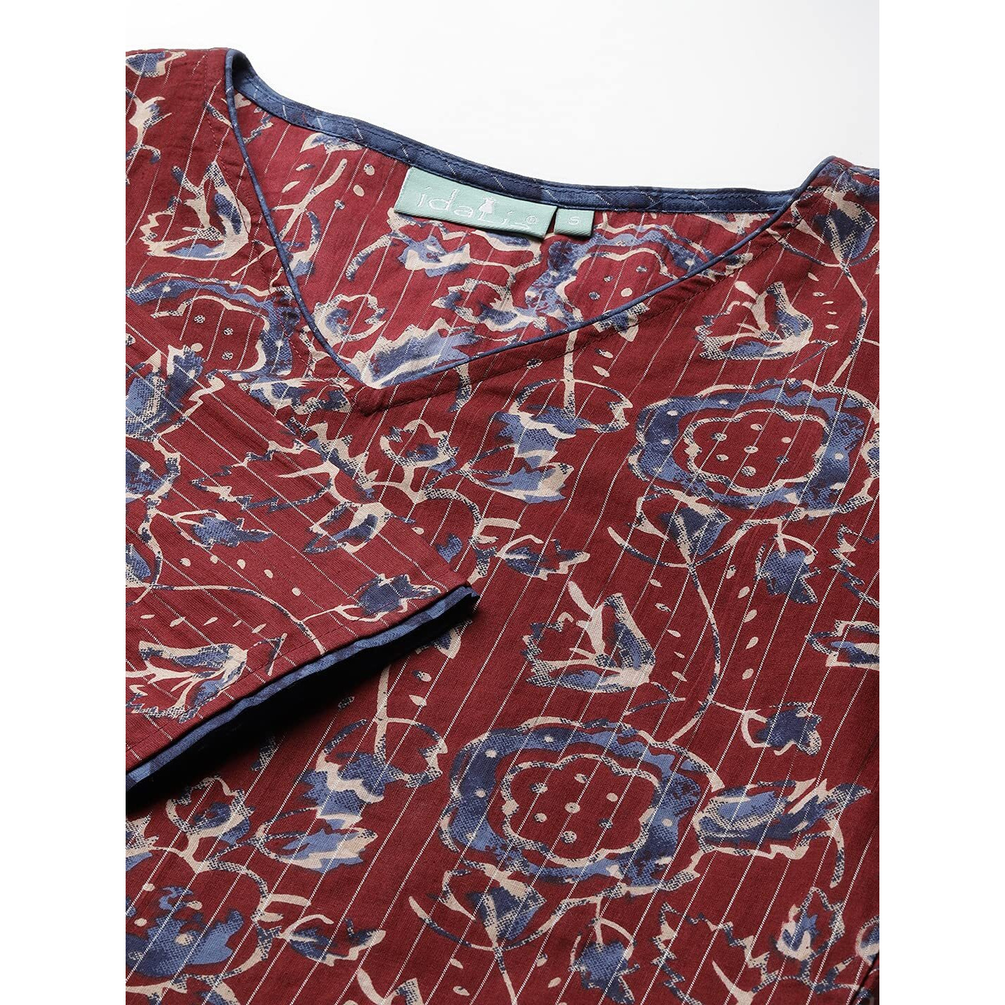 Idalia Maroon Printed Kurta With Blue Printed Pants And Dupatta