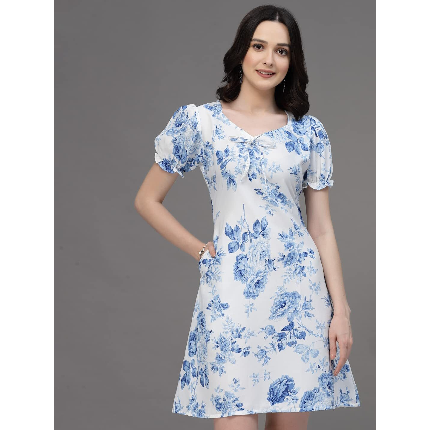 Oomph Women One Piece Sheath Mini Dress Blue - Md661, 2Xl