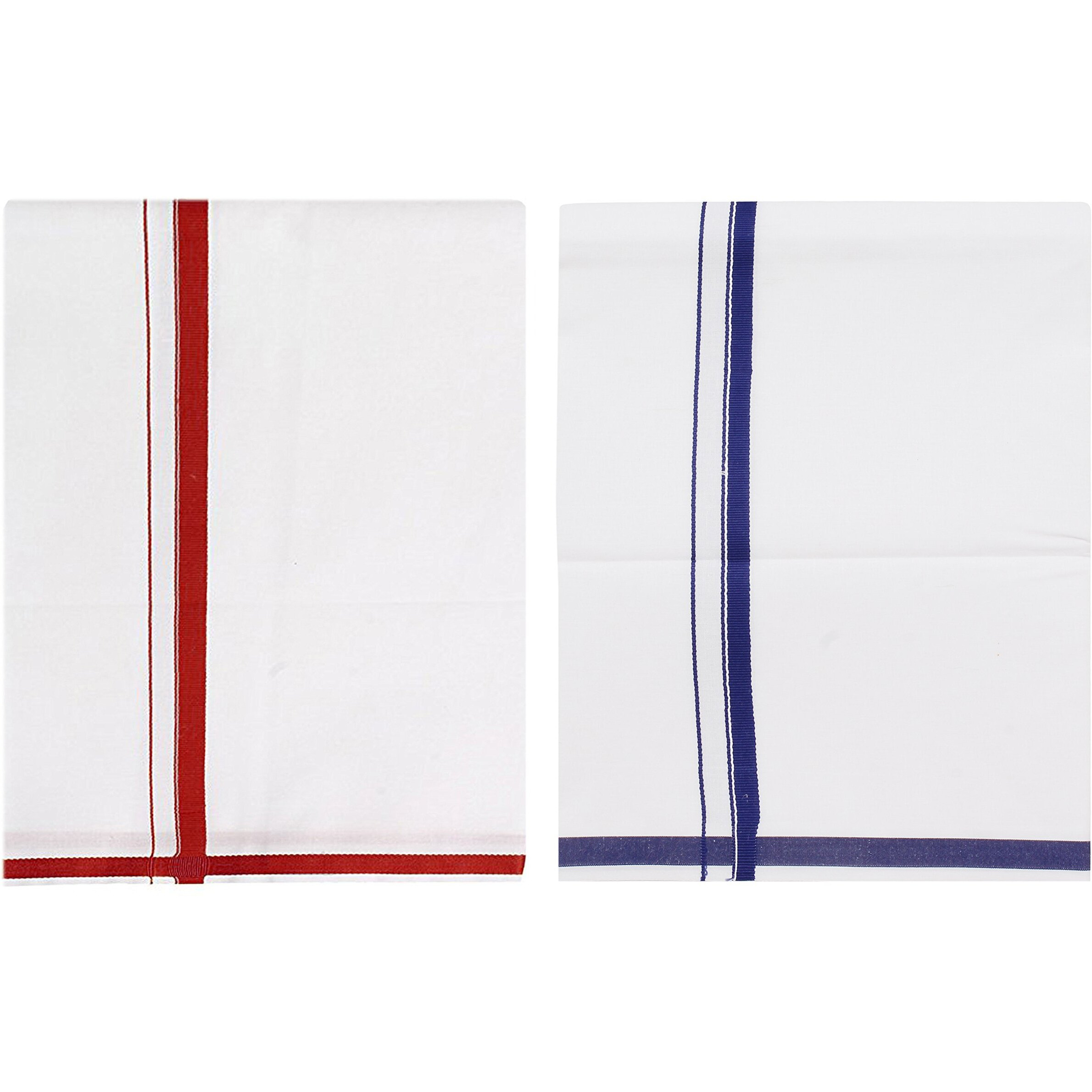 Prakasam Cotton Mens Fantacy Cotton Single (1.30X2.00 Meter) 2 Colour Combo Dhoti (Combo-6)