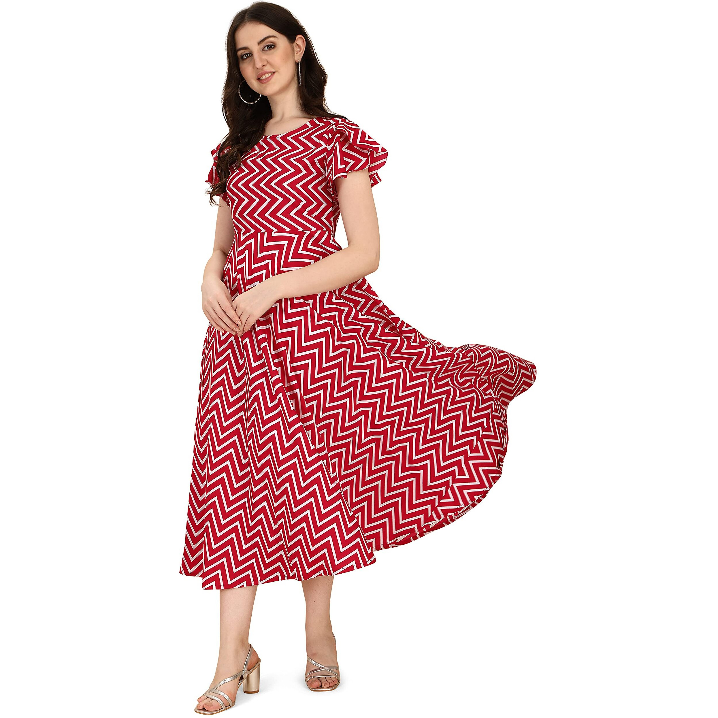 Oomph Dress For Women Stylish | One Piece For Women Long | Trendy Long One Piece Summer Outfit | Lightweight Flared Maxi Dress For Casual & Holiday Wear Maroon