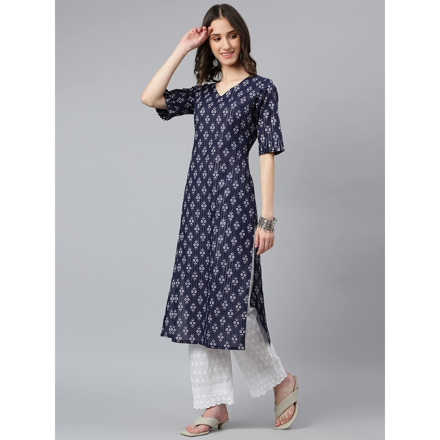 Idalia Indigo Blue Printed Kurta