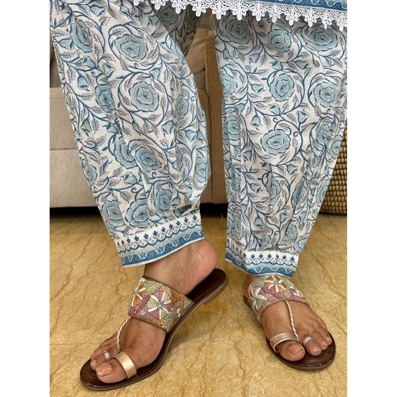Nemrosa Women Printed Straight Kurta And Pant Set With Dupatta (In, Alpha, S, White)