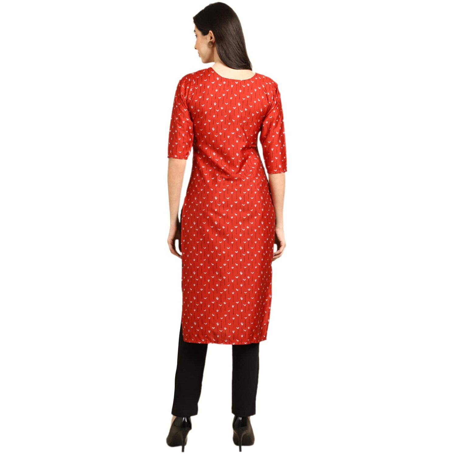 Pinkmint Women's Crepe Digital Print Straight Kurta Pack Of 6 [Cr-370-329-368-358-339-353-L]