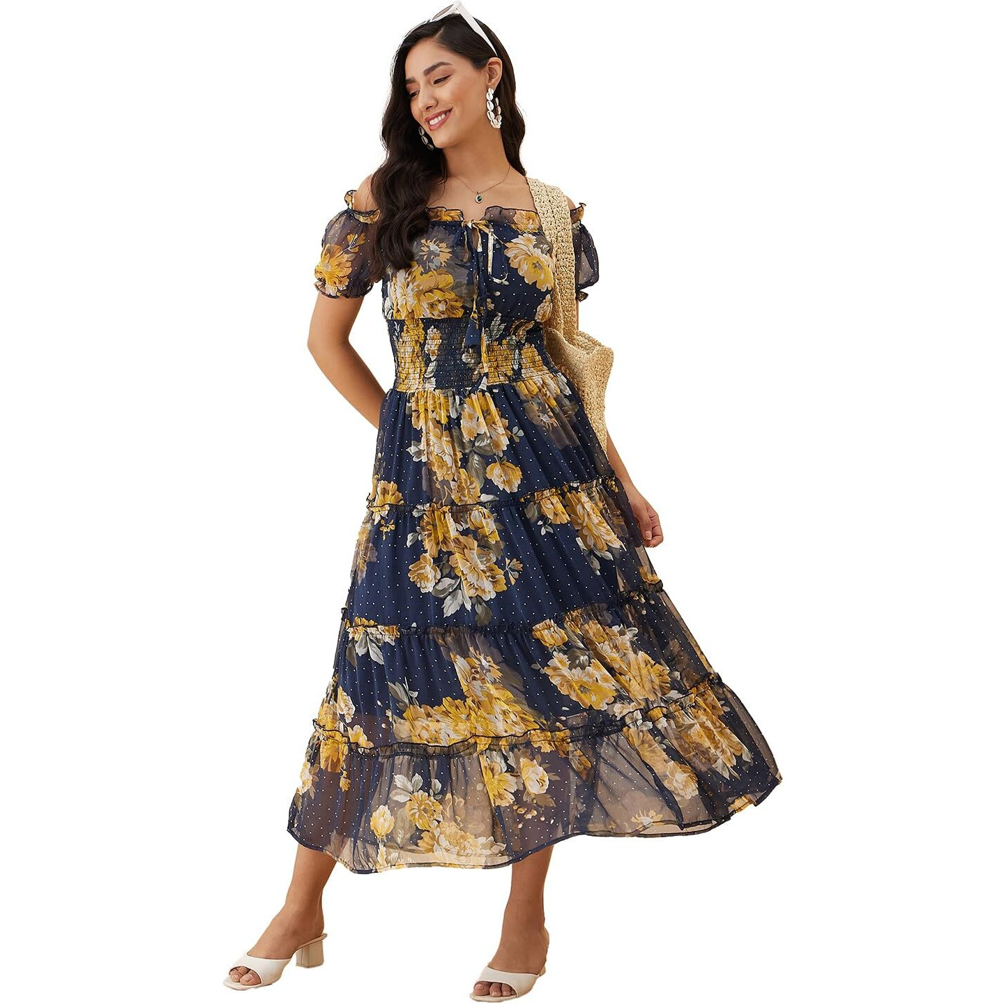 Rare Women's Regular Fit Dress (Ep7546E_Multi S)