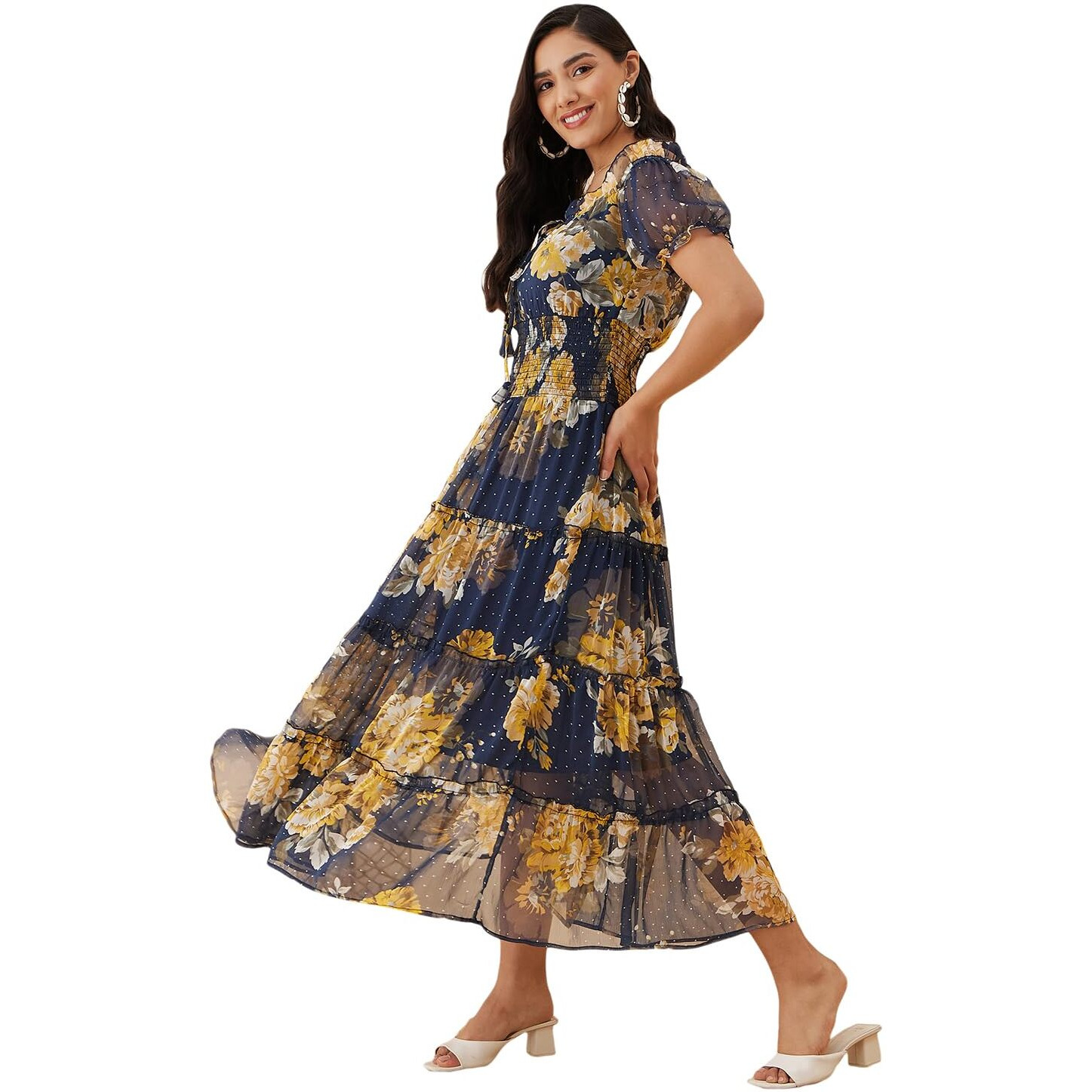 Rare Women's Regular Fit Dress (Ep7546E_Multi S)