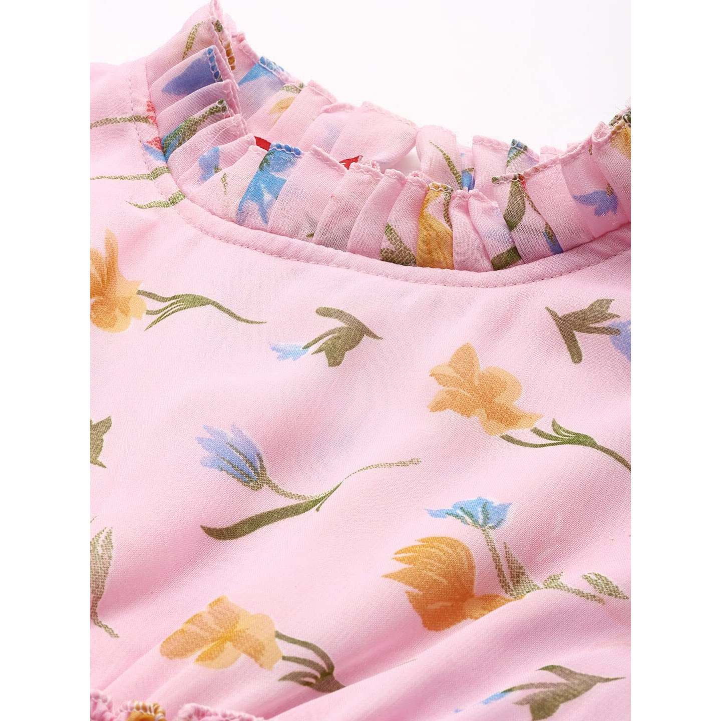 Aarika Women's Georgette Fit And Flare Knee-Length Dress (Md-W-2742_Pink