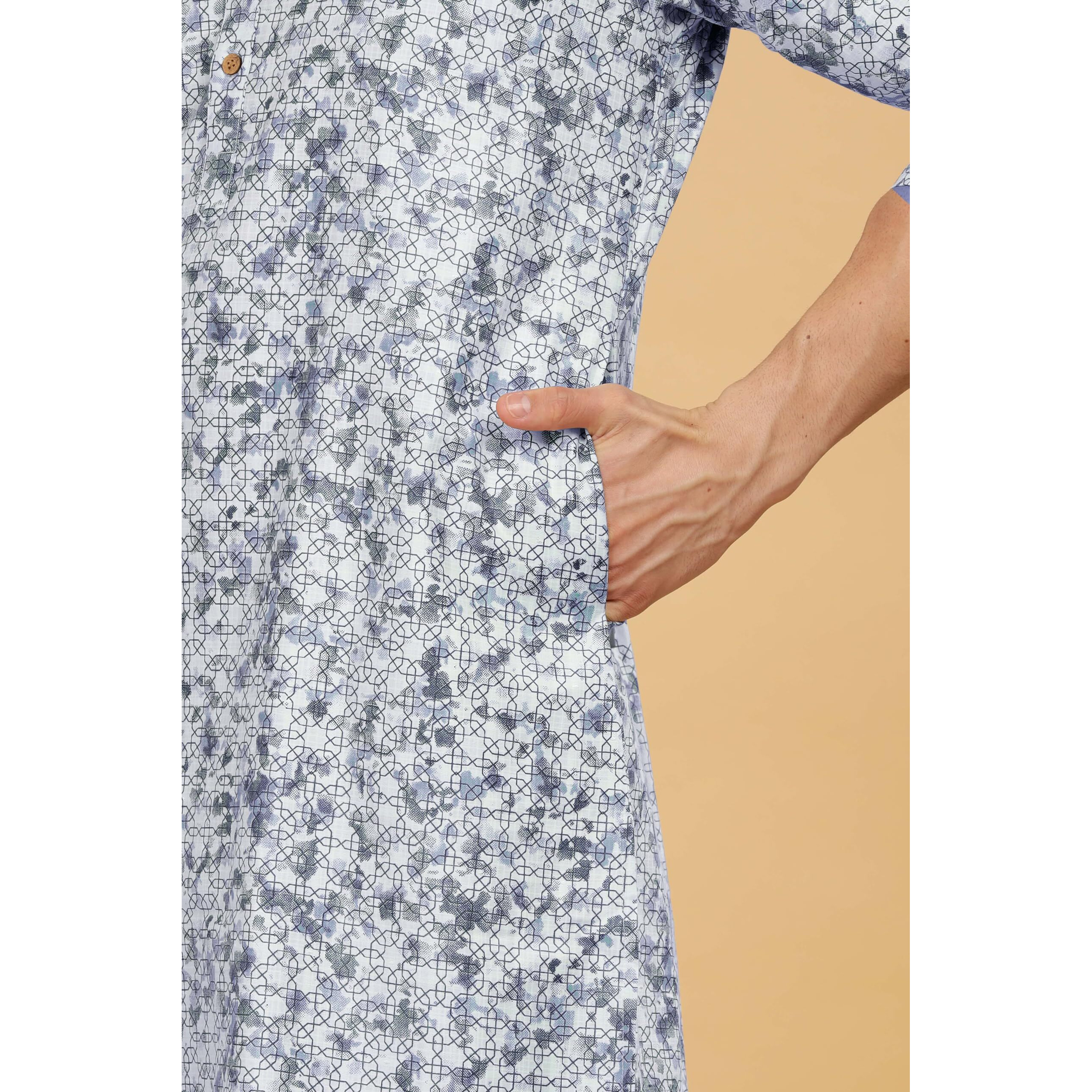 Be Active Men's Cotton Regular Kurta (C-399-1_Blue
