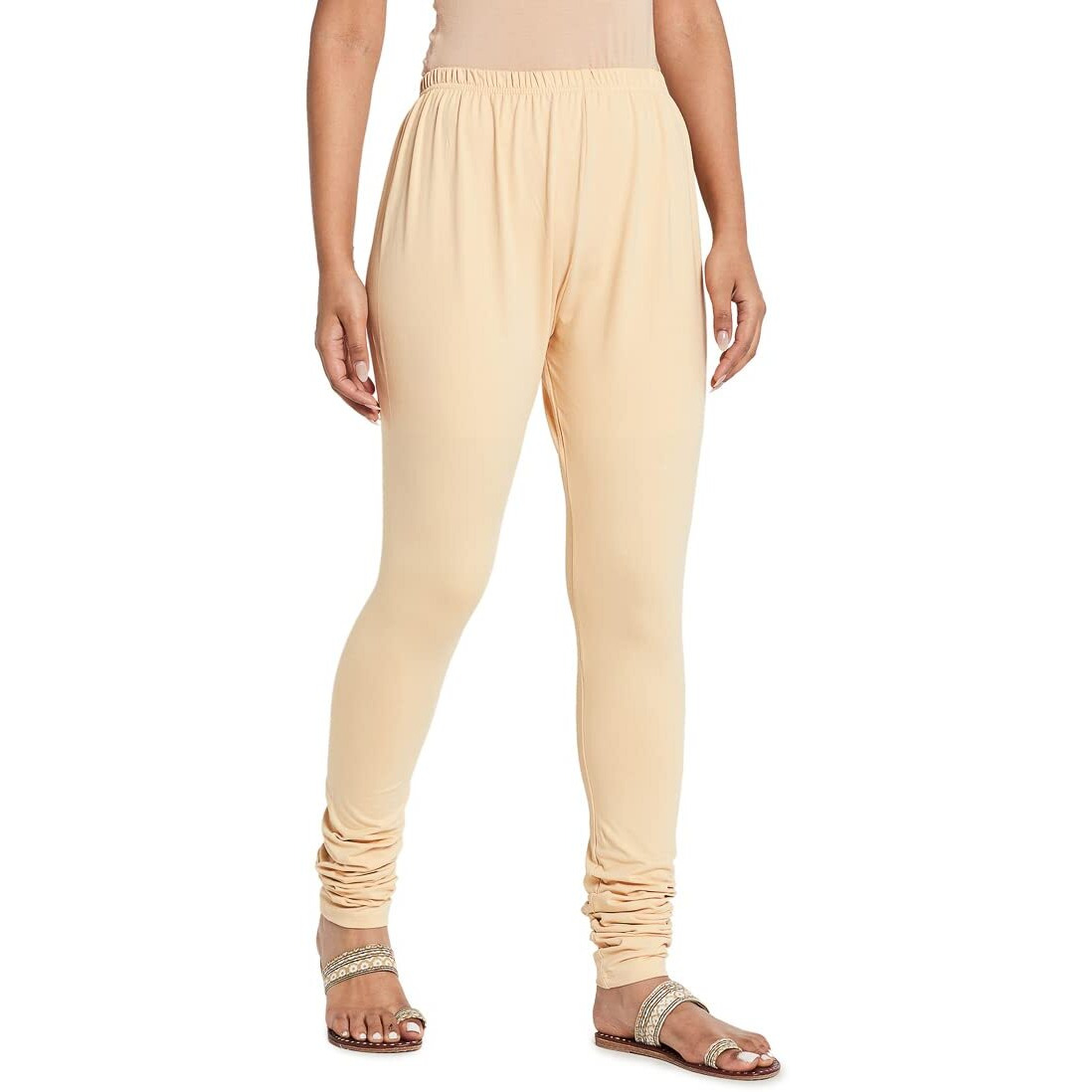 Fabindia Women Blend Drawstring Churidar Cotton_Xs Off White