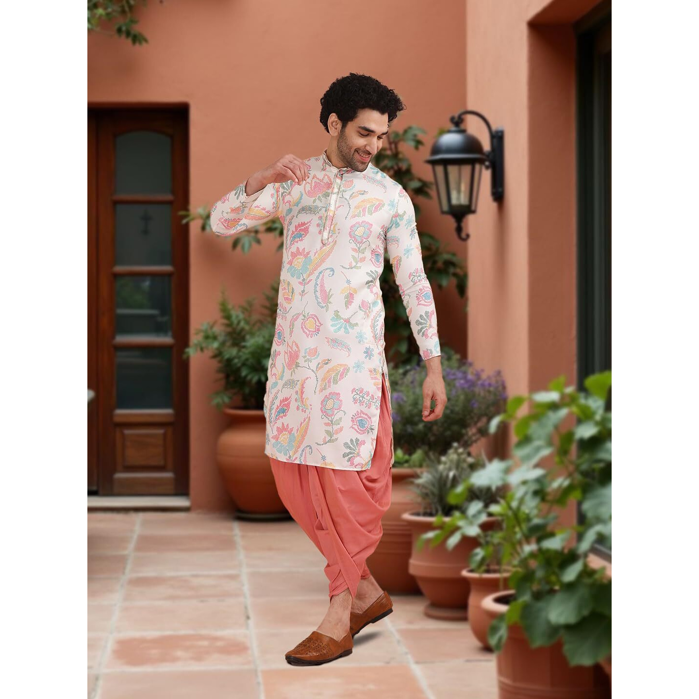 Kisah Mens Printed Cotton Blend Kurta - Traditional Ethnic Wear Kurta For Men For Weddings & Festivals, Multi, 42 Multicolour