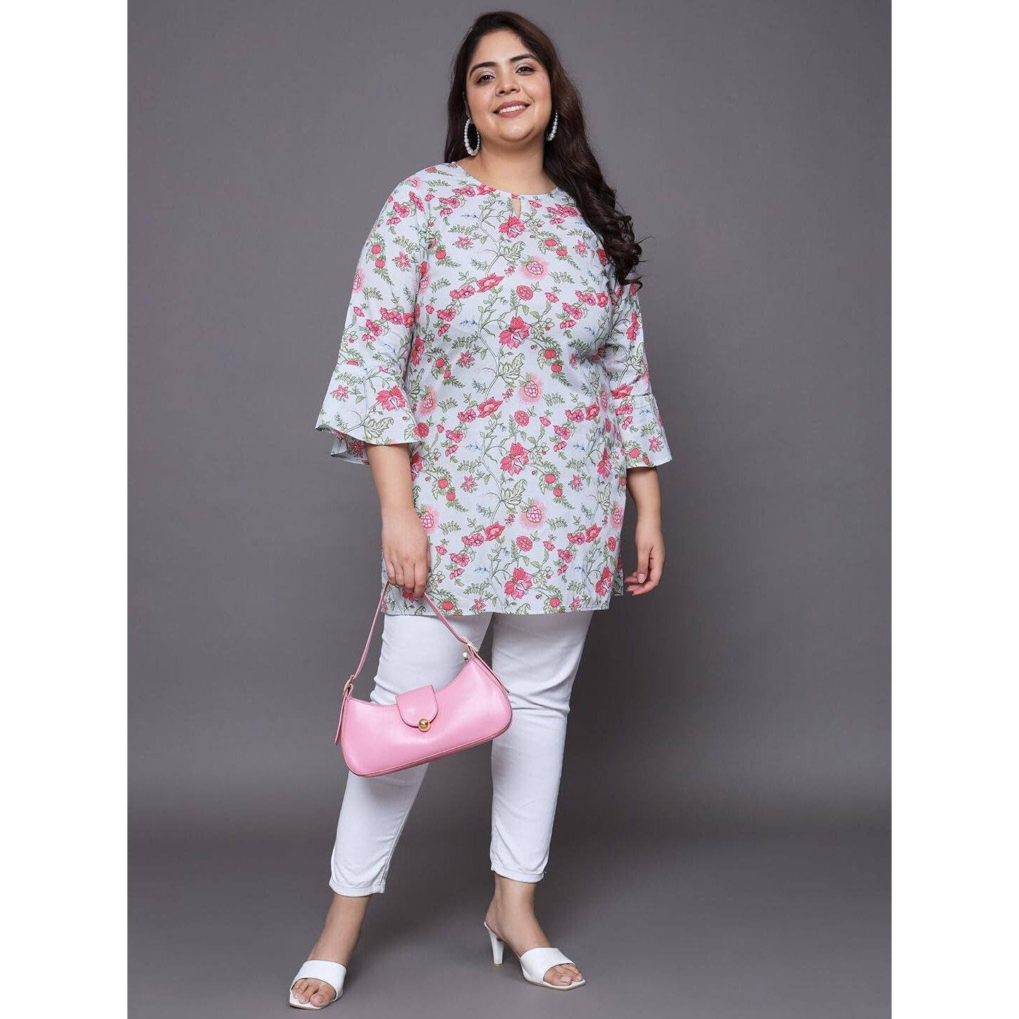 Tissu Women's Plus Size Floral Printed Pure Cotton Kurti (2252_Green_7Xl)