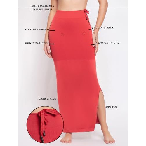 Clovia Women's Petticoat Style Saree Shapewear With Drawstring/Naada (Sw0048P04_Dark Red_Xl)