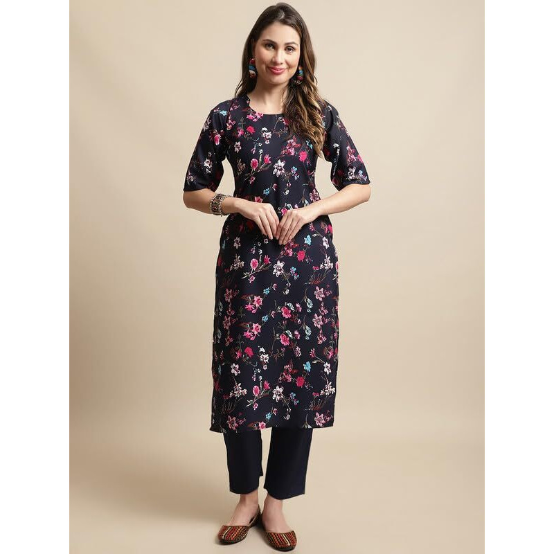 Pinkmint Kurta Set For Women Ll Printed Kurti & Pant Set Ll Combo Kurta Set Ll (Pack Of 2) Purple-Blue