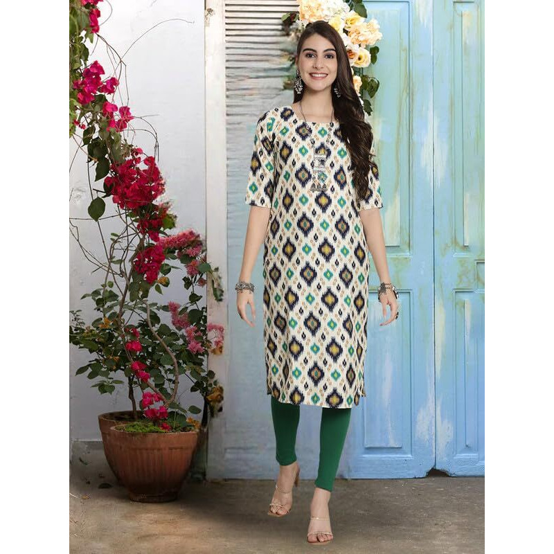 Pinkmint Women's Crepe Kurti For Women's Ethnic Printed Kurti For Women's (Pack Of 5)