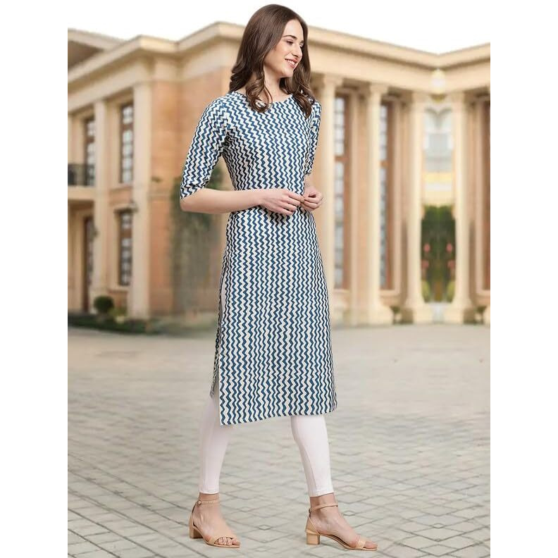 Pinkmint Crepe Digital Printed Kurti For Womens Straight Kurti For Women (Pack Of 5)