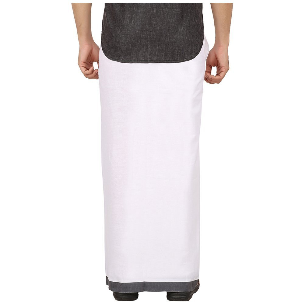 Prakasam Cotton Men's Cotton Dhoti_Moon Vel-Pkt-Black_Black_44