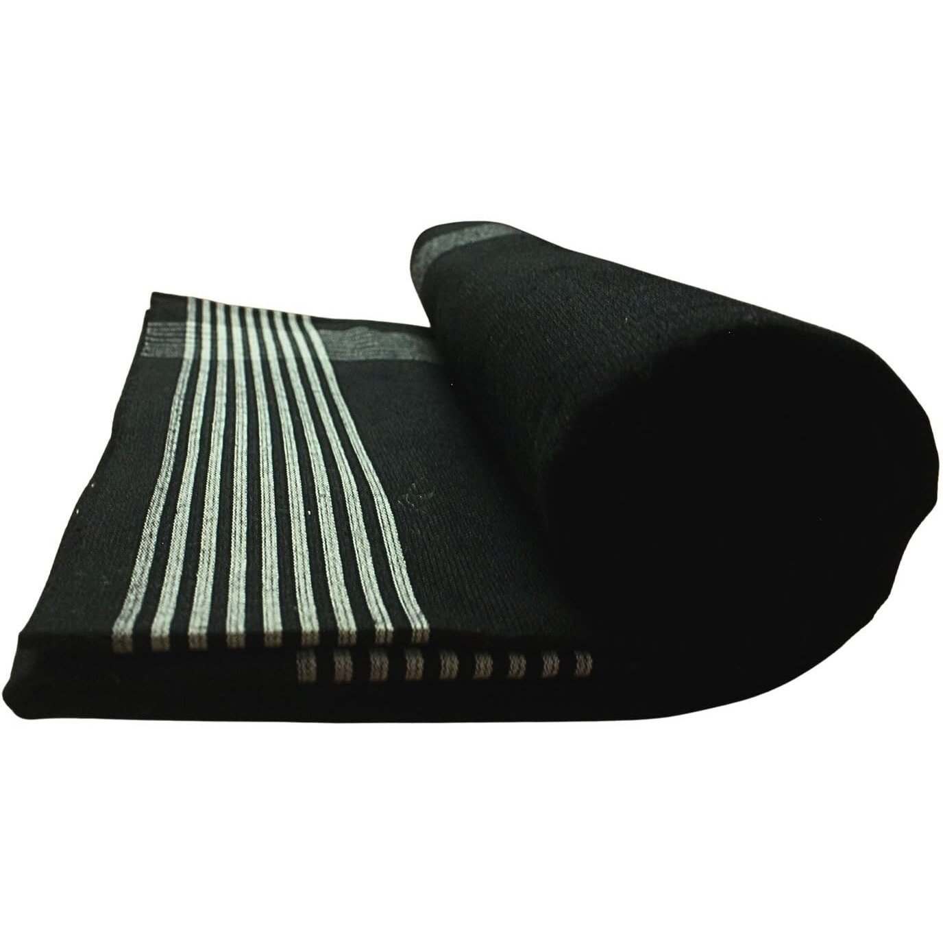 Prakasam Cotton Mens Cotton Single Multi Colour (1.28X2.00 Mtrs) Dhoti - Stripes Border (Black)