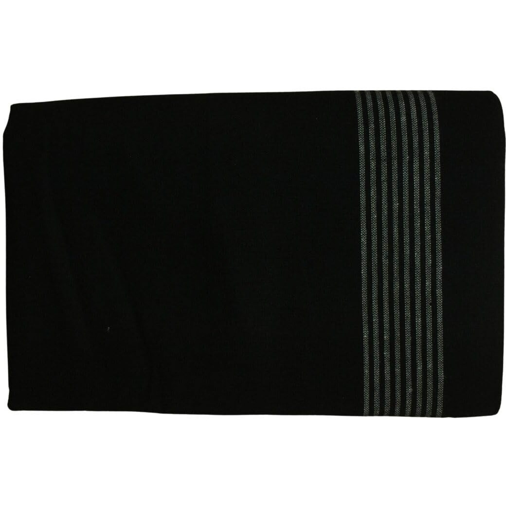 Prakasam Cotton Mens Cotton Single Multi Colour (1.28X2.00 Mtrs) Dhoti - Stripes Border (Black)