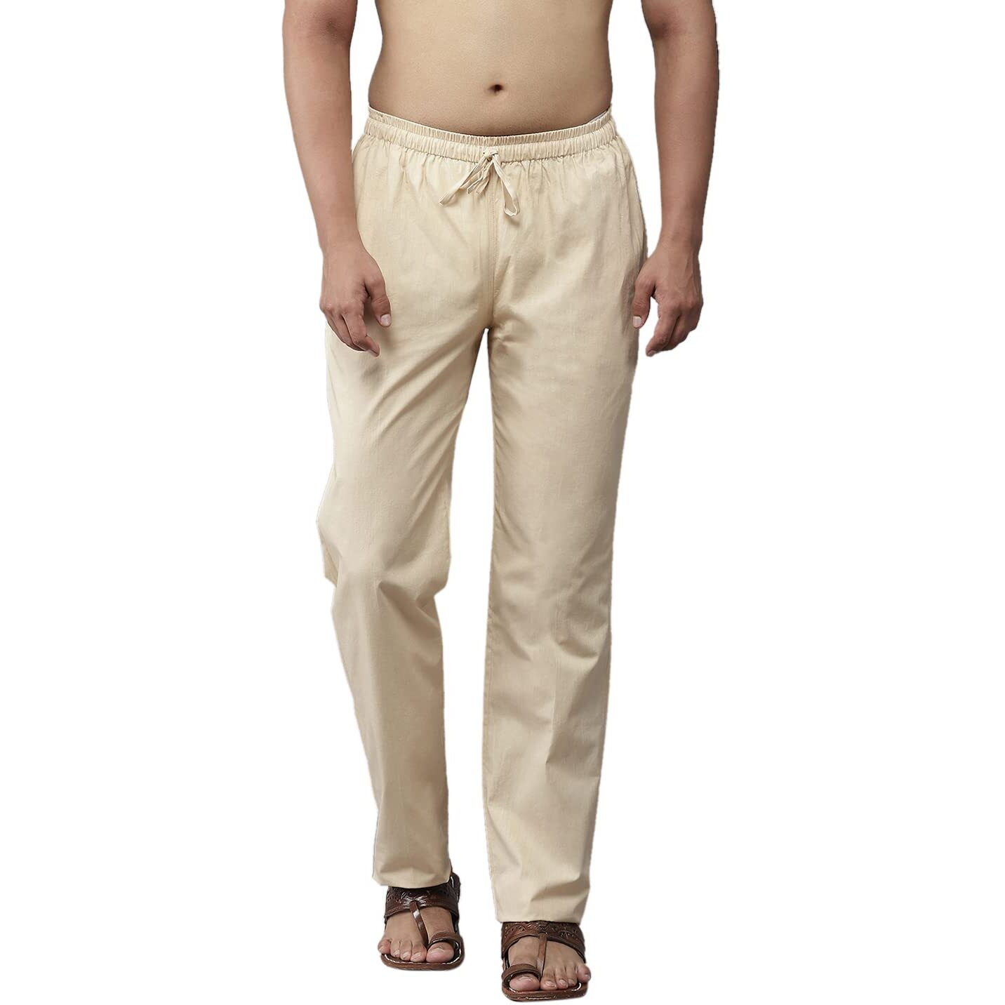See Designs Men's Beige Solid Pyjamas_Sdpj109Xs