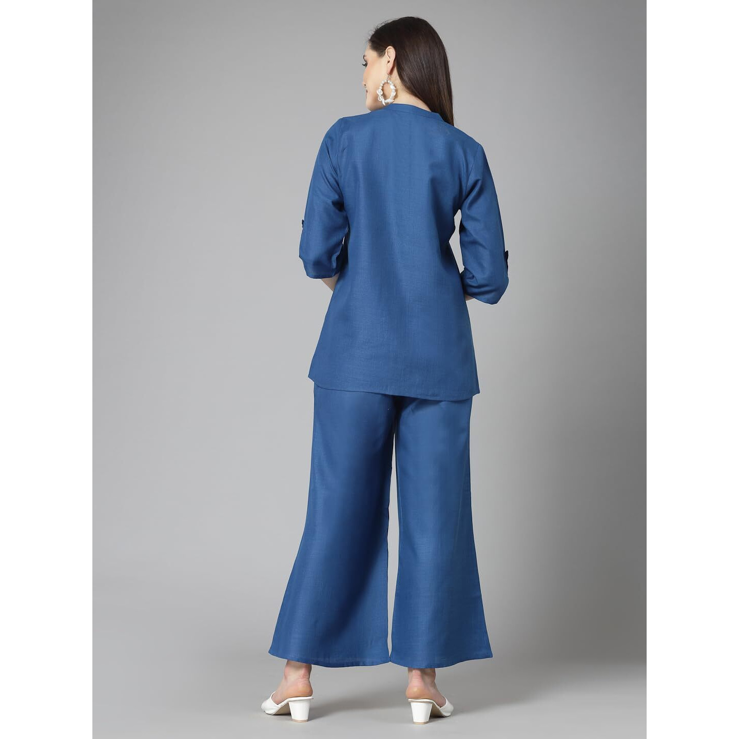 Stylum Women's Solid Cotton Blend Co-Ord Set (Csroyalvirtus42_Blue, Xl)