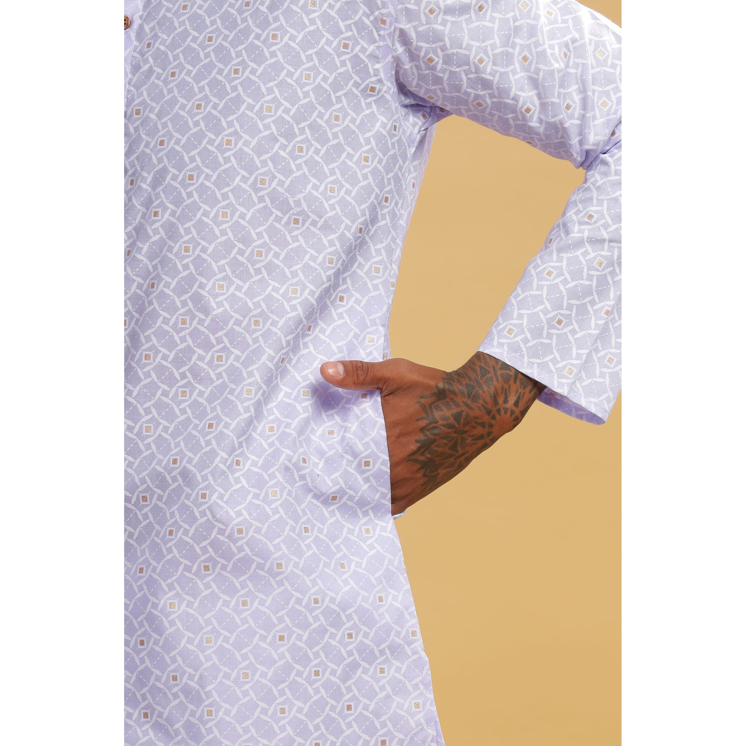 Be Active Men's Cotton Regular Kurta (C-399-4_Purple