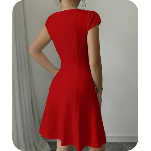Greciilooks Dresses | Knee Lenght | Bodycon Women Dress | Summer Beach Wear | One Peice Dress For Women (In, Alpha, L, Red)