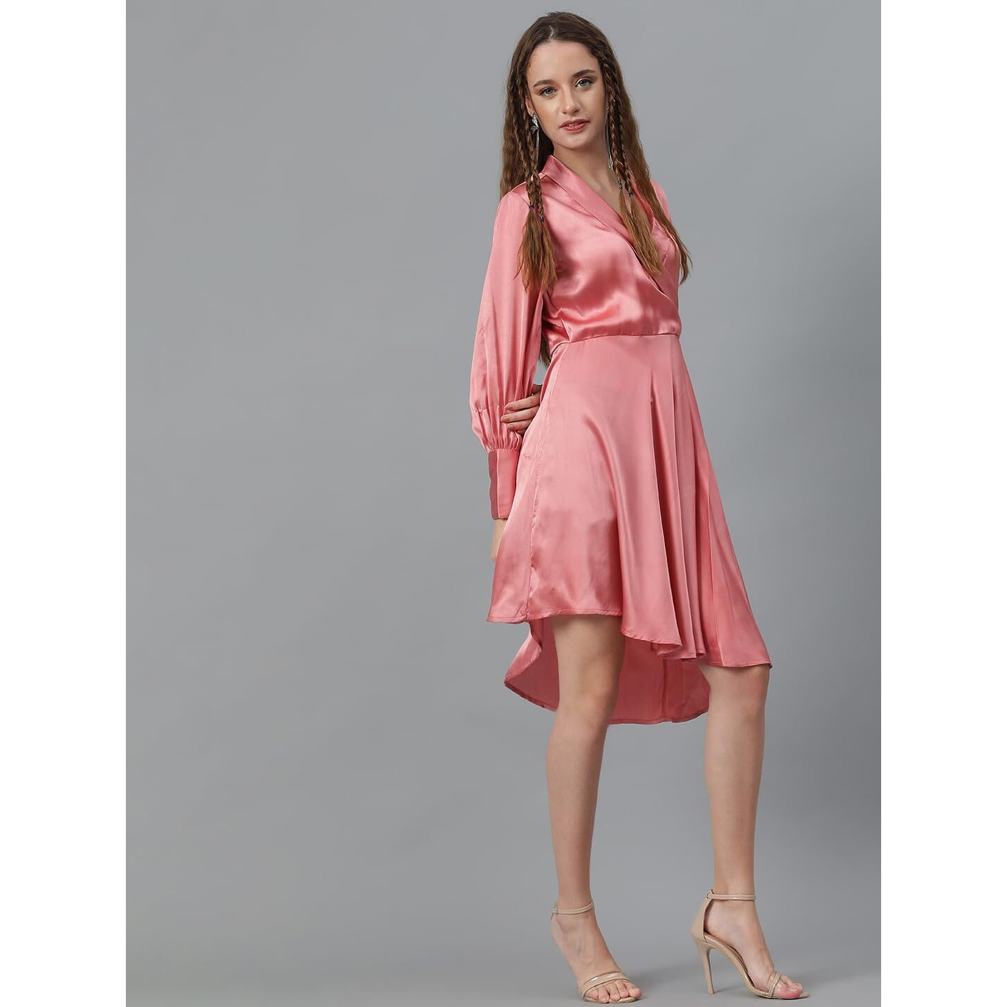 Kotty Women's Fit And Flare Solid Dress Rose Pink