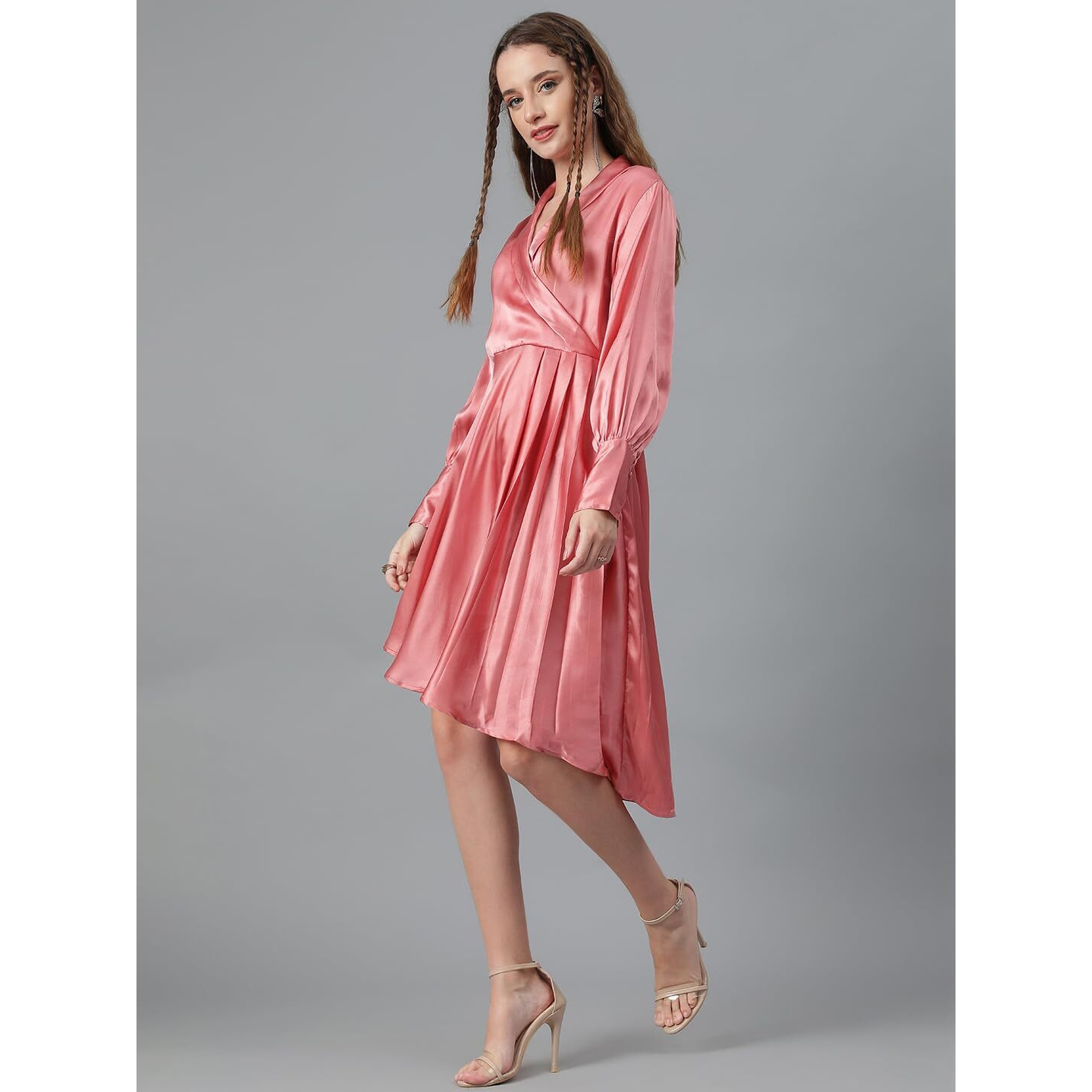 Kotty Women's Fit And Flare Solid Dress Rose Pink