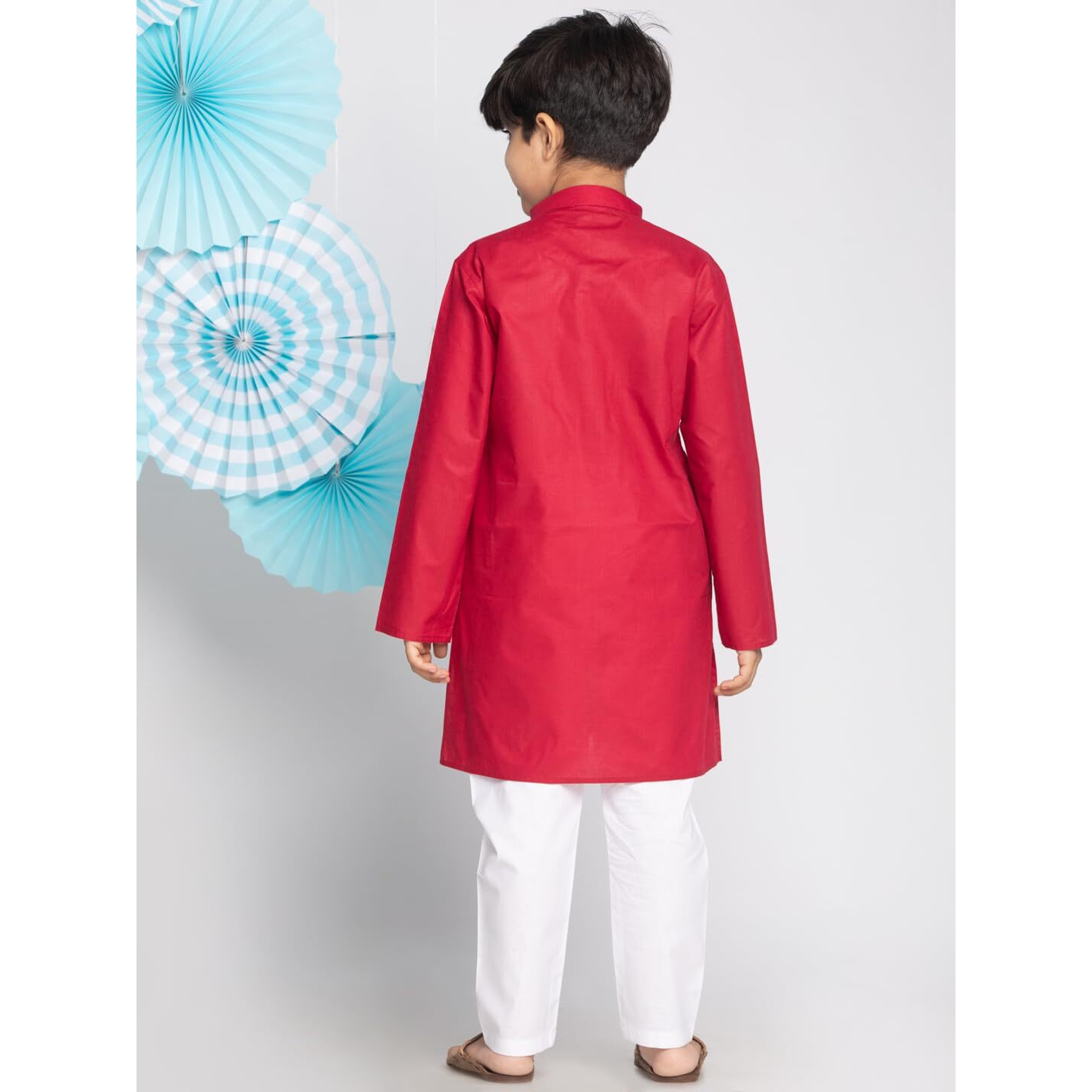 Jbn Creation Boys' Maroon And White Kurta Pyjama Set (B867)