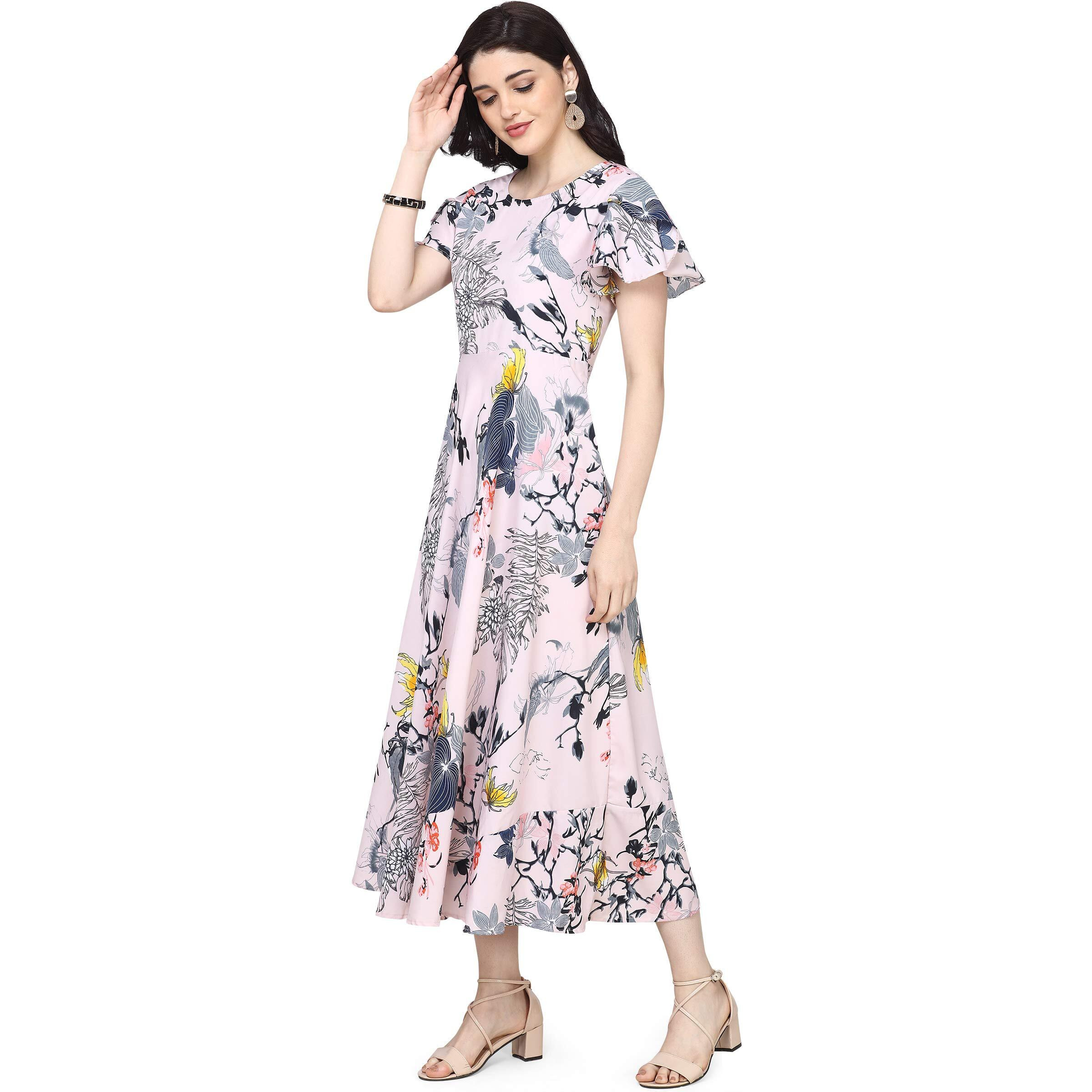 Oomph Women's Crepe A-Line Maxi Dress - Pale Pink