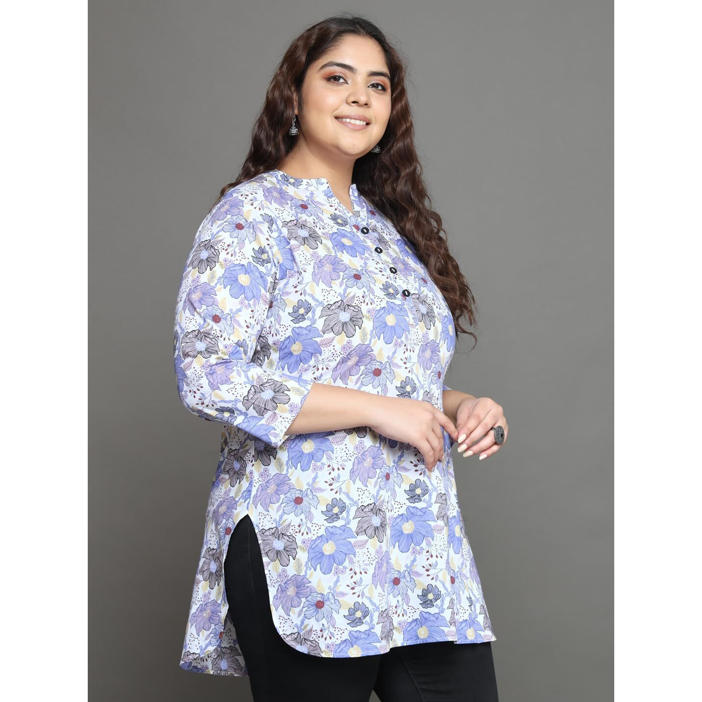 Tissu Women's Plus Size Multicolor Floral Printed Pure Cotton Kurti (2269_Multicolor_5Xl)