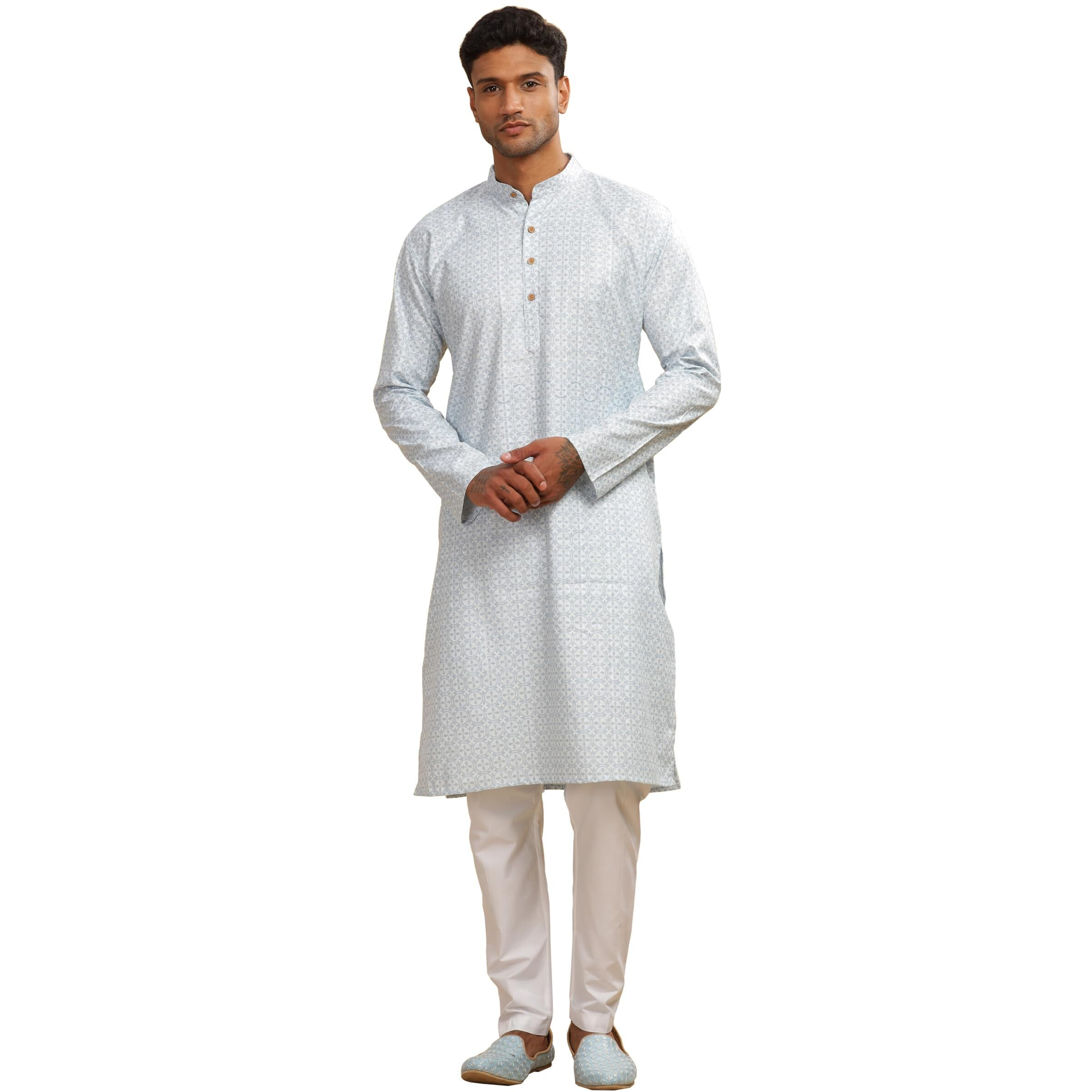 Be Active Men's Cotton Regular Kurta (C-599-1_Blue-1