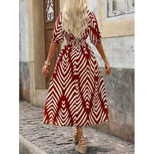 Greciilooks Women's Rayon Wrap Maxi Dress (Gl-Wd1235_Red