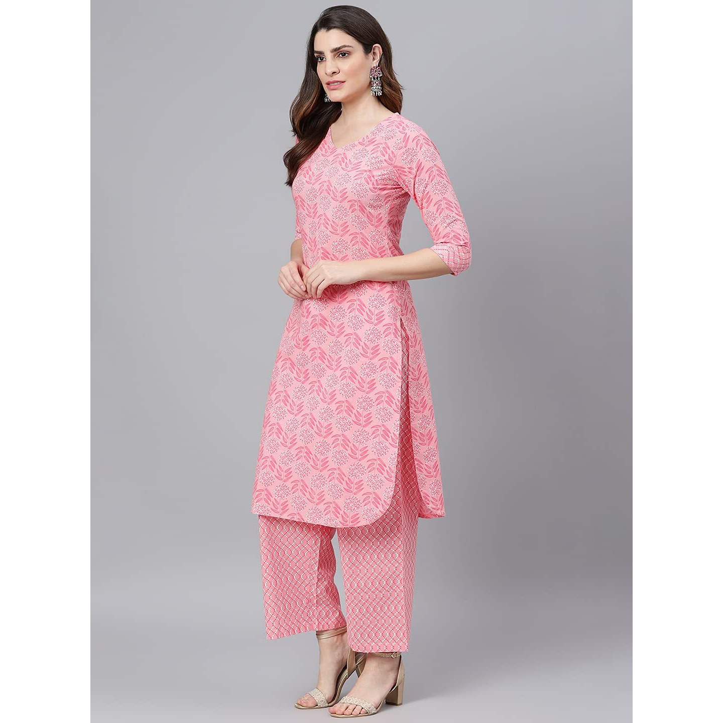 Idalia Light Pink Printed Kurta Set