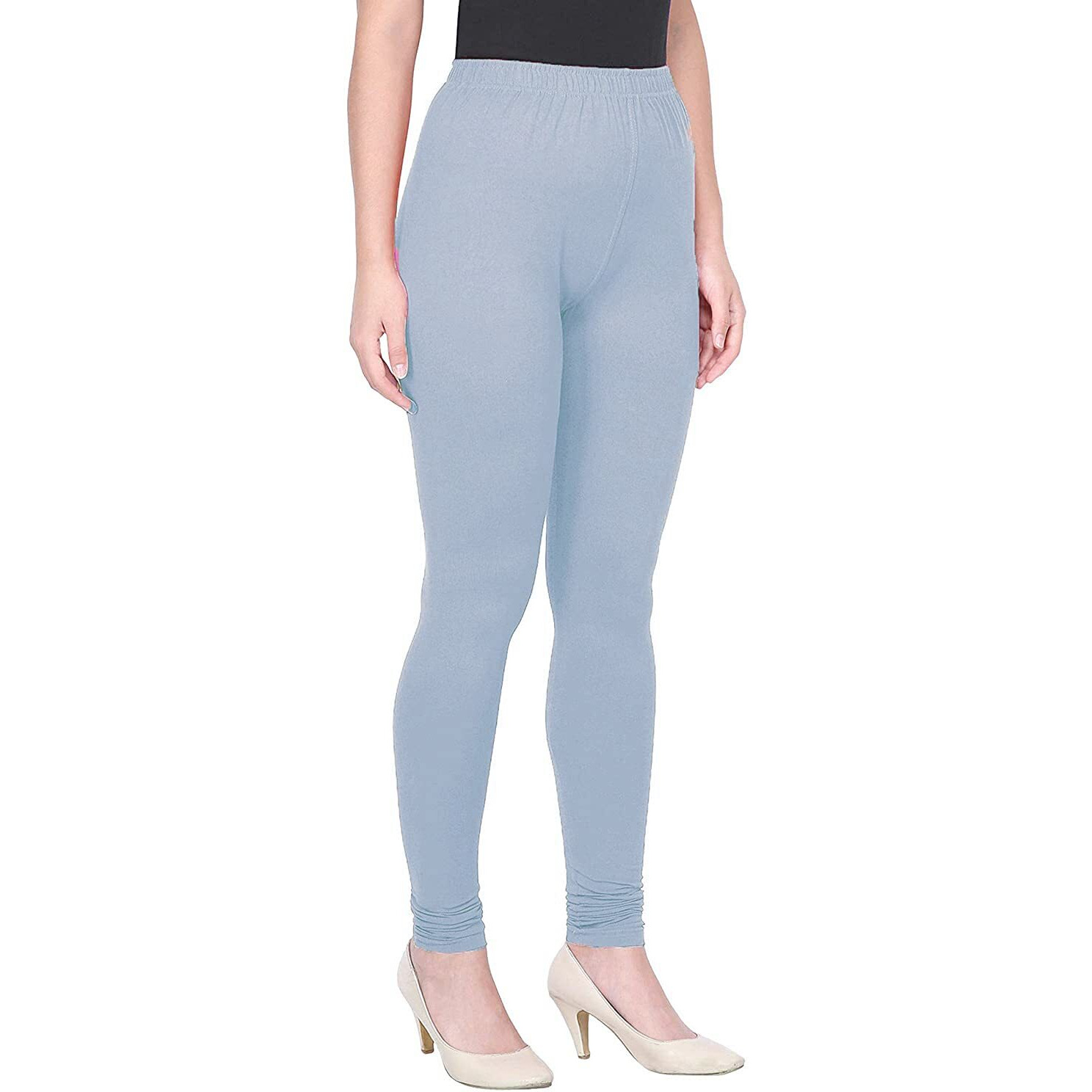 Shasmi Women's Stretch Leggings Com Chudidar S Grey 107_Blueish Light M