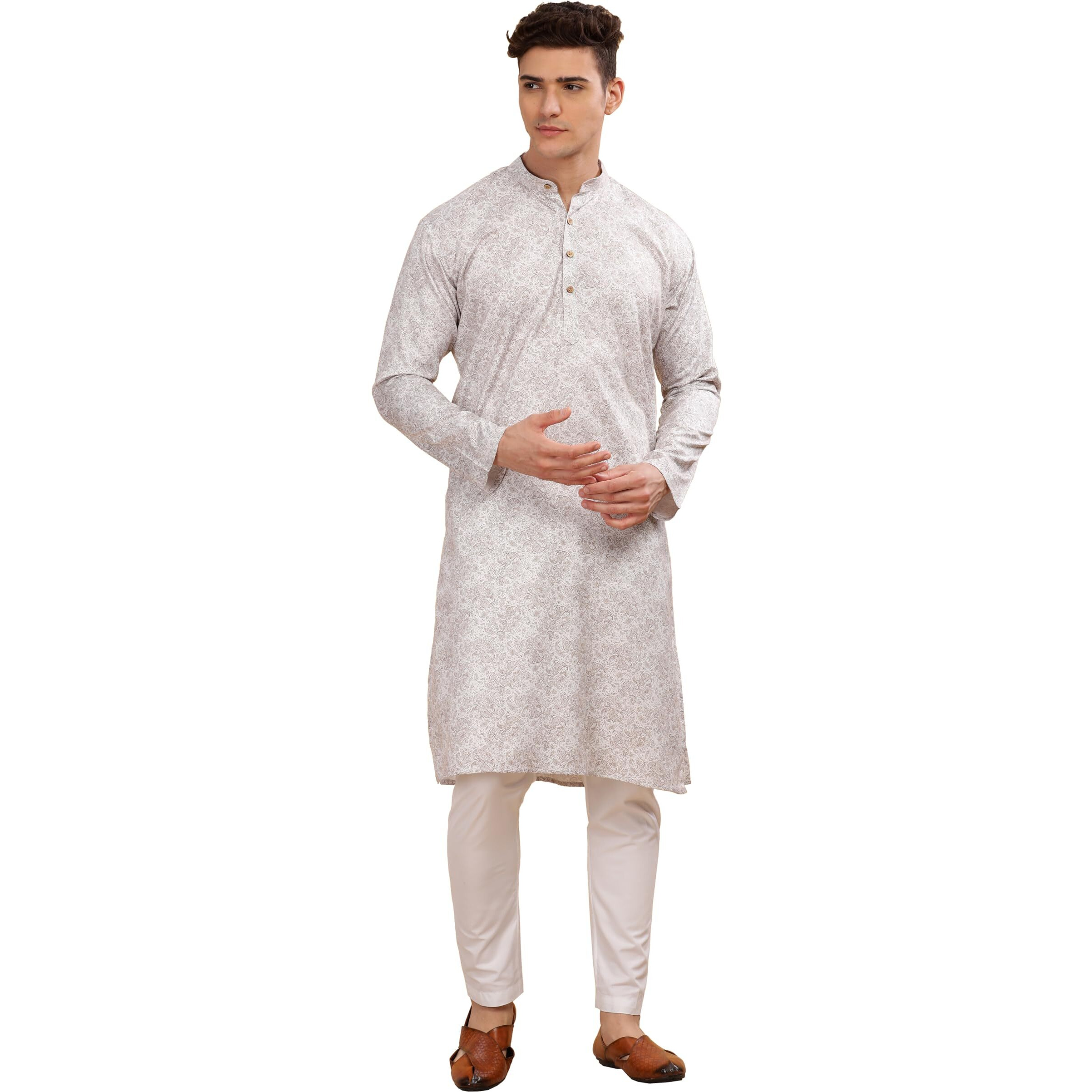 Be Active Men's Cotton Regular Kurta (C-599-1_Brown