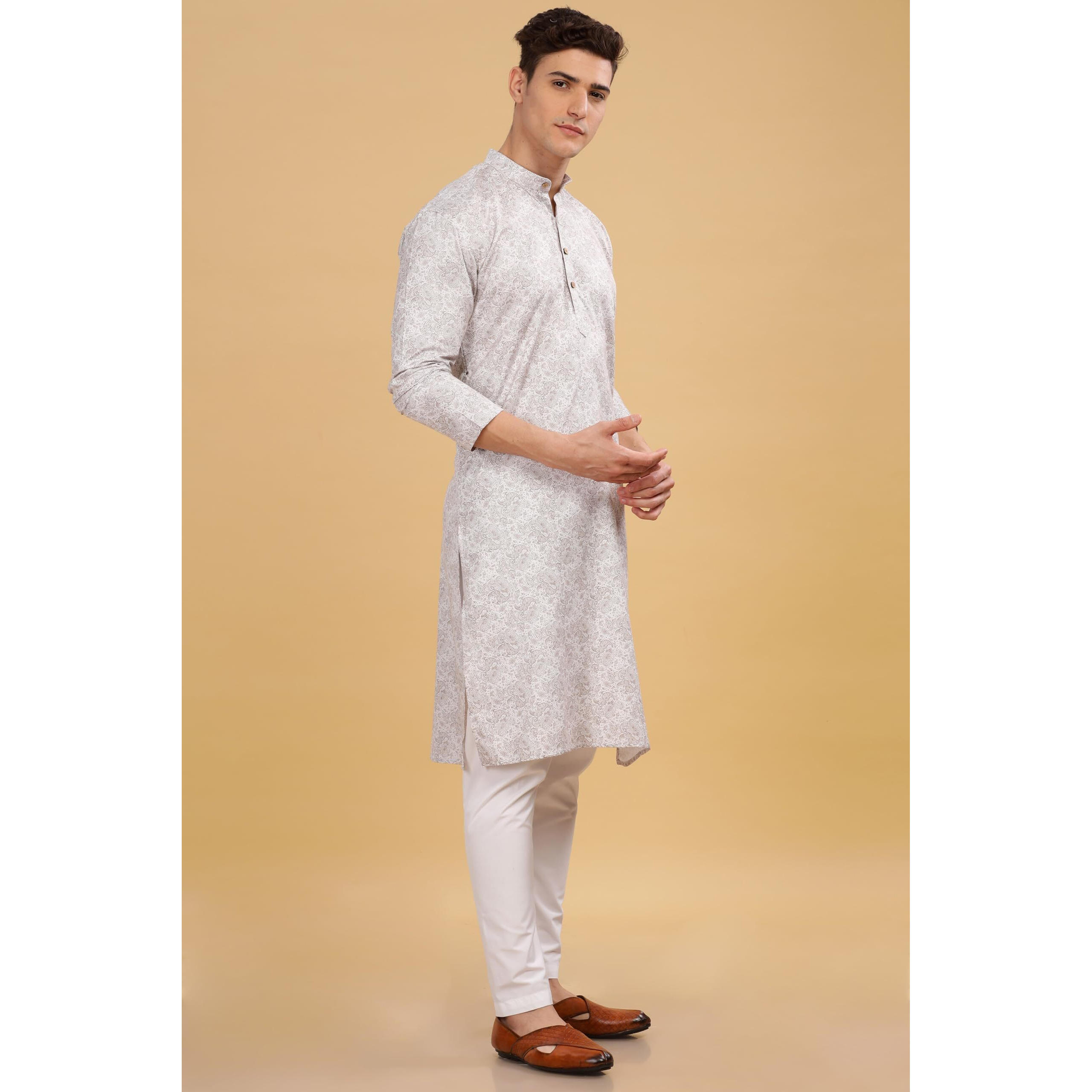 Be Active Men's Cotton Regular Kurta (C-599-1_Brown