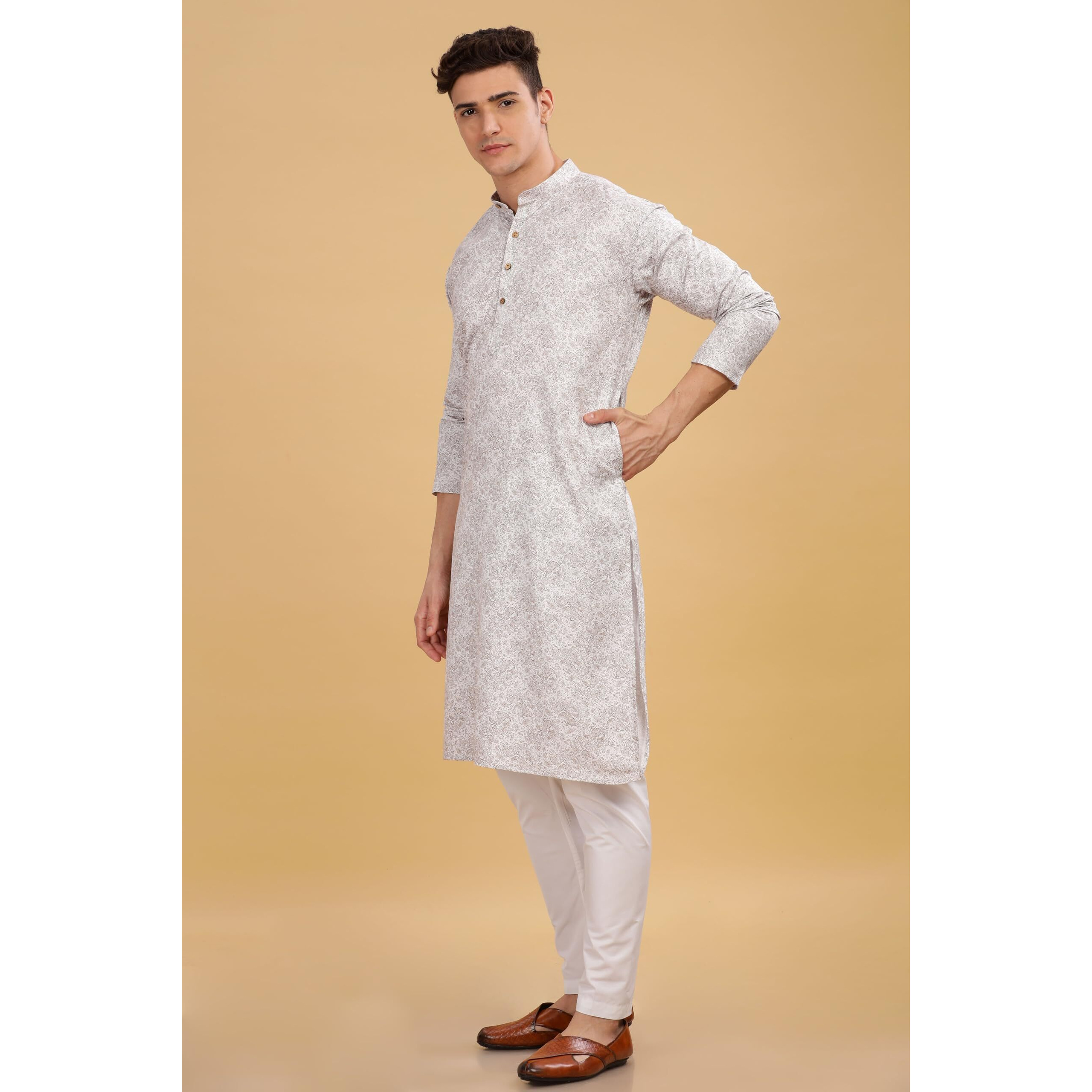 Be Active Men's Cotton Regular Kurta (C-599-1_Brown