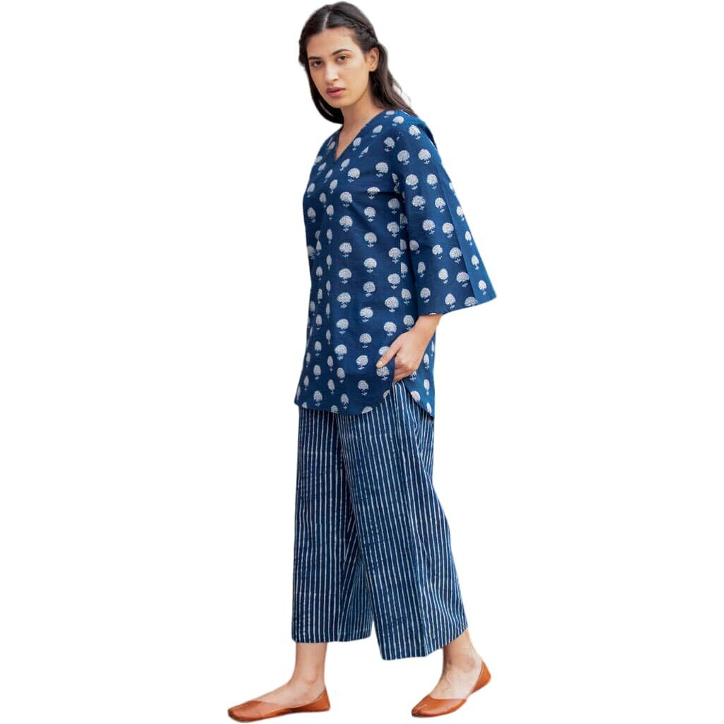 Fabnex Cotton Blend Kurta Set With Pant For Women | Kurta Sets Women (K-74) (Xx-Large), Blue