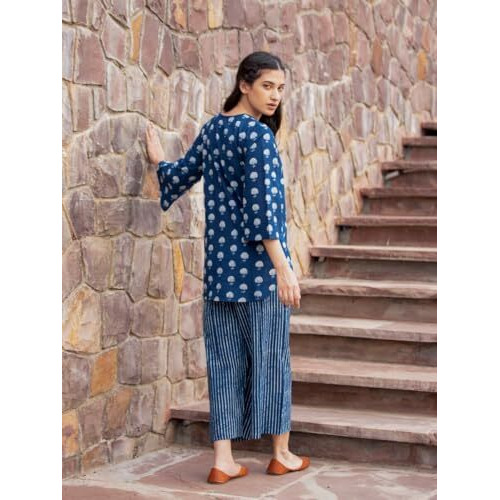 Fabnex Cotton Blend Kurta Set With Pant For Women | Kurta Sets Women (K-74) (Xx-Large), Blue