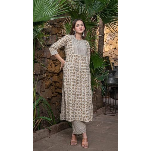 Fabnex Kurta Set For Women | Women Kurta Set With Dupatta | Women Kurta Sets Kurtis | Women Kurta Pant Set (K-41-Brown-S)