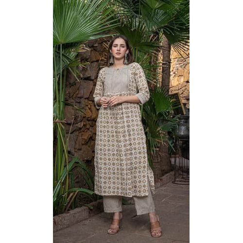 Fabnex Kurta Set For Women | Women Kurta Set With Dupatta | Women Kurta Sets Kurtis | Women Kurta Pant Set (K-41-Brown-S)