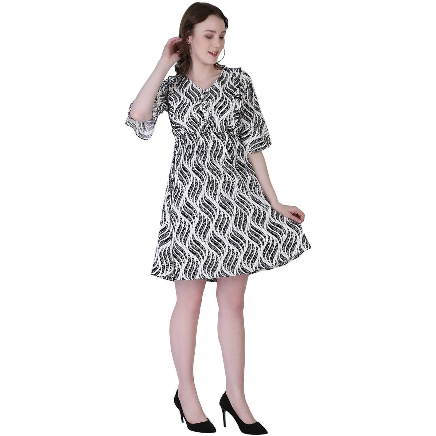 Leriya Fashion One Piece Dress For Women| Midi Dress For Women| Birthday Dress For Women (Xxx-Large, White)