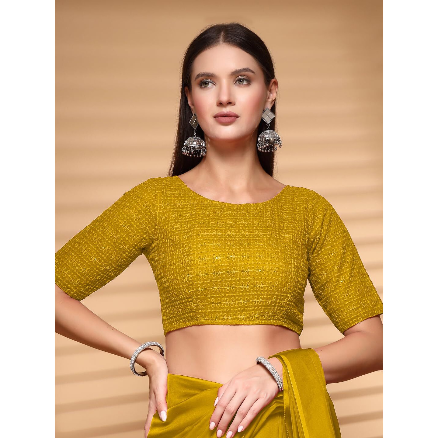 Oomph Readymade Blouse For Women, Cotton, Boat Neck, Rbbl584