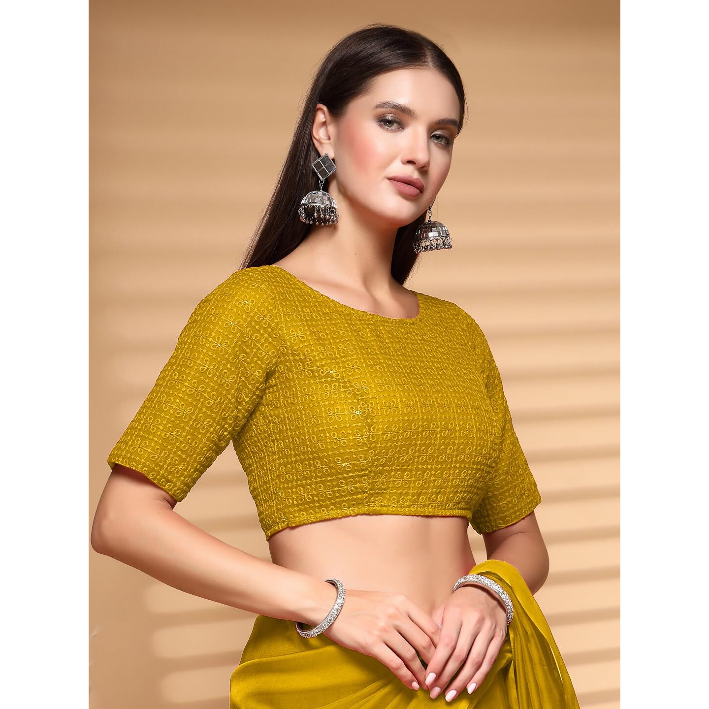 Oomph Readymade Blouse For Women, Cotton, Boat Neck, Rbbl584