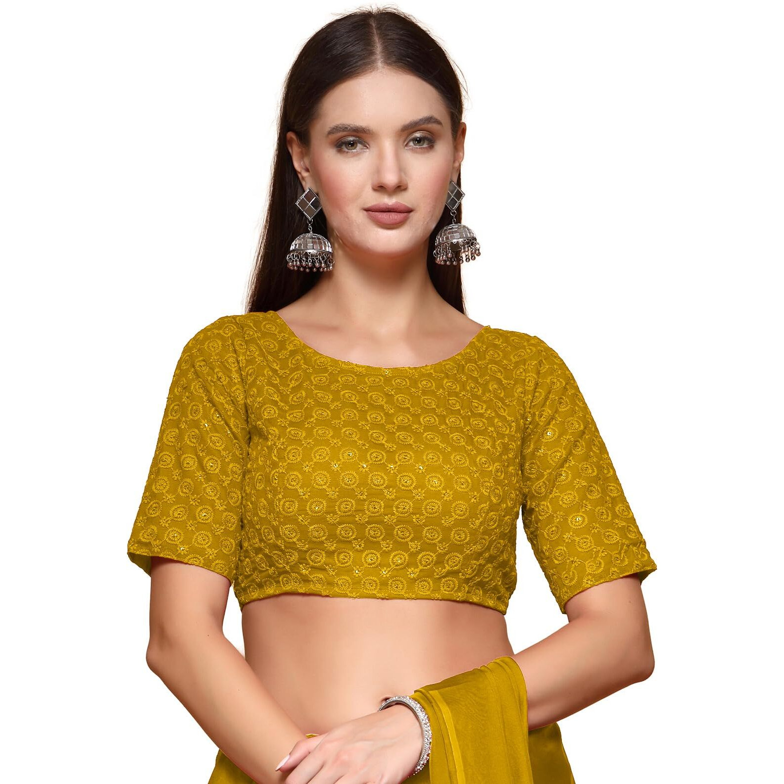 Oomph Readymade Blouse For Women, Cotton, Boat Neck, Rbbl589