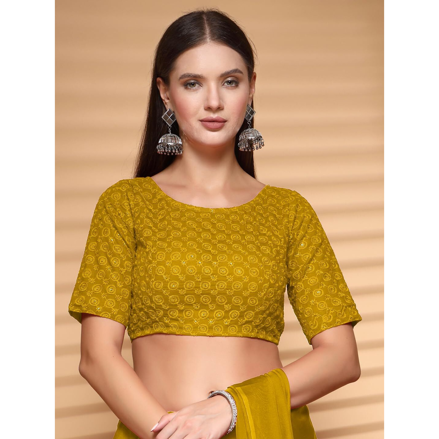 Oomph Readymade Blouse For Women, Cotton, Boat Neck, Rbbl589